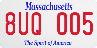 MA license plate 8UQ005