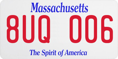 MA license plate 8UQ006