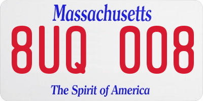 MA license plate 8UQ008