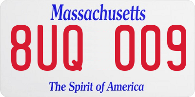 MA license plate 8UQ009
