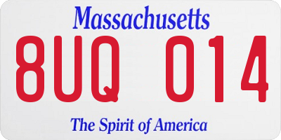 MA license plate 8UQ014