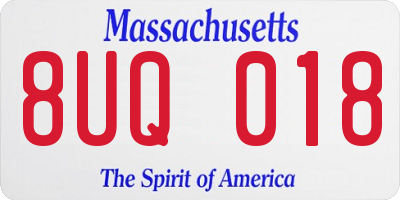 MA license plate 8UQ018