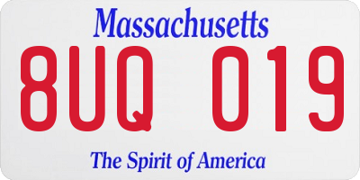 MA license plate 8UQ019