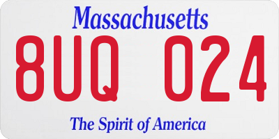 MA license plate 8UQ024