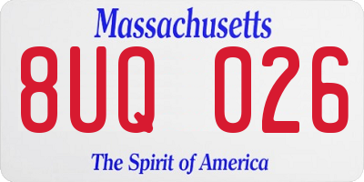 MA license plate 8UQ026
