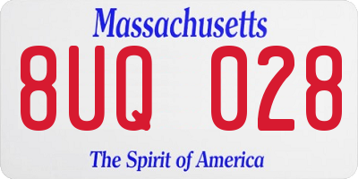 MA license plate 8UQ028