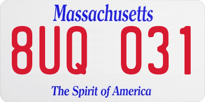 MA license plate 8UQ031