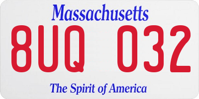 MA license plate 8UQ032