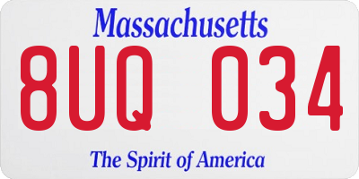 MA license plate 8UQ034
