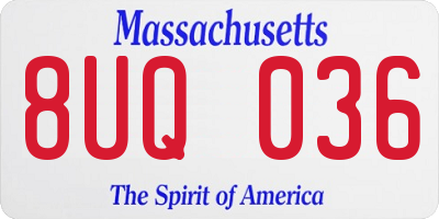 MA license plate 8UQ036