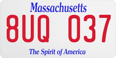MA license plate 8UQ037