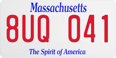 MA license plate 8UQ041