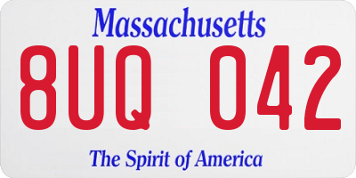 MA license plate 8UQ042