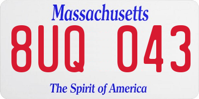 MA license plate 8UQ043