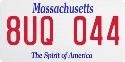 MA license plate 8UQ044