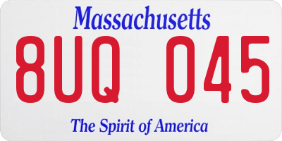 MA license plate 8UQ045