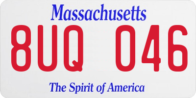 MA license plate 8UQ046