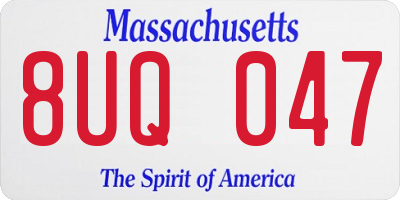 MA license plate 8UQ047
