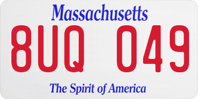 MA license plate 8UQ049