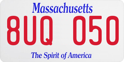 MA license plate 8UQ050