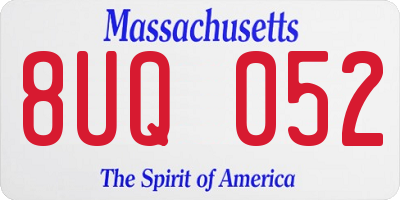 MA license plate 8UQ052