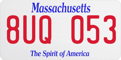 MA license plate 8UQ053