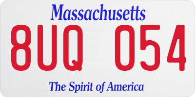 MA license plate 8UQ054