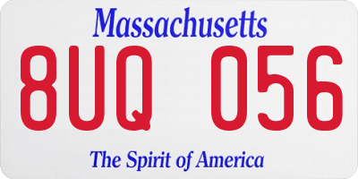 MA license plate 8UQ056