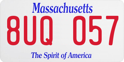 MA license plate 8UQ057