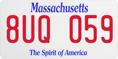 MA license plate 8UQ059