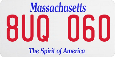 MA license plate 8UQ060