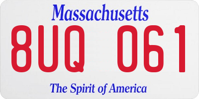 MA license plate 8UQ061