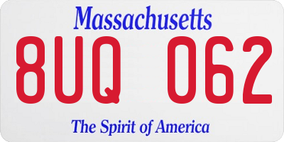 MA license plate 8UQ062