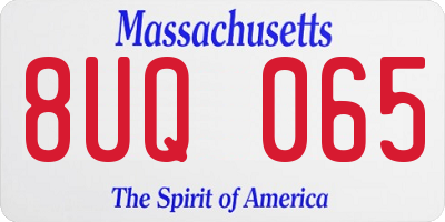 MA license plate 8UQ065