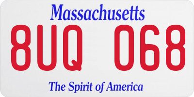 MA license plate 8UQ068