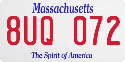 MA license plate 8UQ072