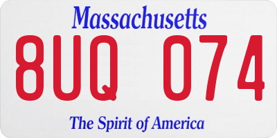 MA license plate 8UQ074