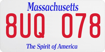 MA license plate 8UQ078