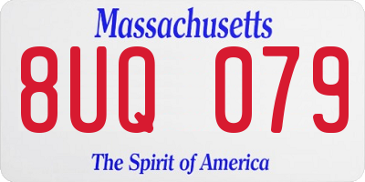 MA license plate 8UQ079