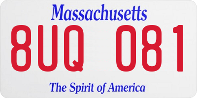 MA license plate 8UQ081