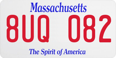 MA license plate 8UQ082
