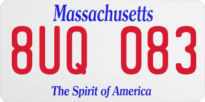 MA license plate 8UQ083