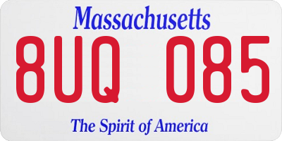 MA license plate 8UQ085