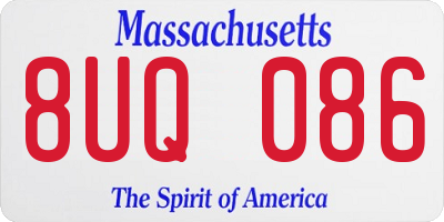 MA license plate 8UQ086