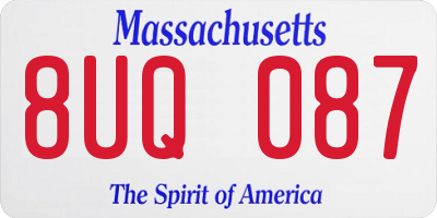 MA license plate 8UQ087
