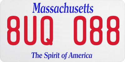 MA license plate 8UQ088