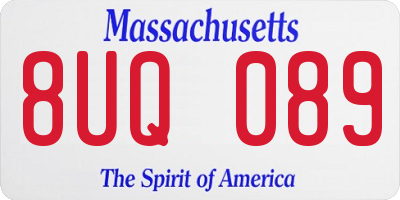 MA license plate 8UQ089