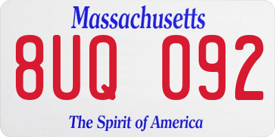 MA license plate 8UQ092