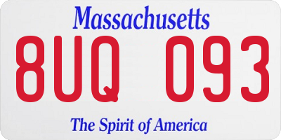 MA license plate 8UQ093