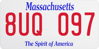 MA license plate 8UQ097